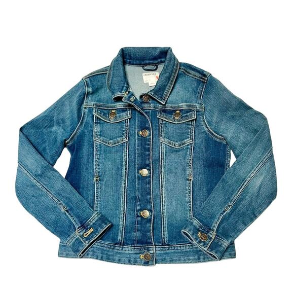 Crewcuts Heart Patch Denim Jean Jacket Size 10 - Picture 1 of 5